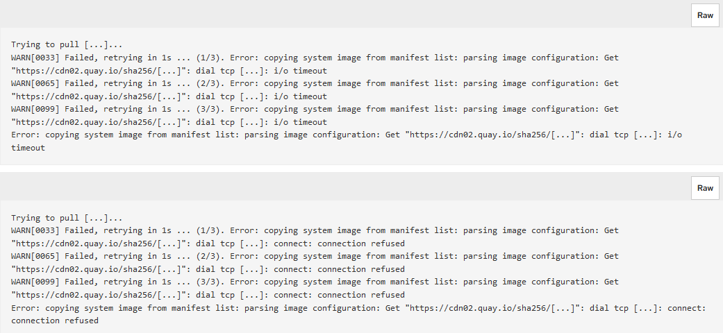 Red Hat Container Image Pull işlemi sırasında karşılaşışabilecek hatalar
